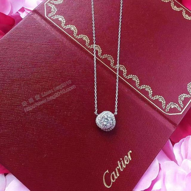 Cartier首飾 卡地亞鑽石項鏈 925純銀鍍金 Trinity De項鏈  zgk1395